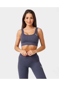 Stanik fitness cardio Carpatree Rib bezszwowy. Kolor: niebieski. Sport: fitness