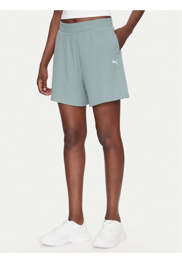 Puma Szorty sportowe ESS Elevated 5" 685026 Zielony Regular Fit. Kolor: zielony. Materiał: syntetyk