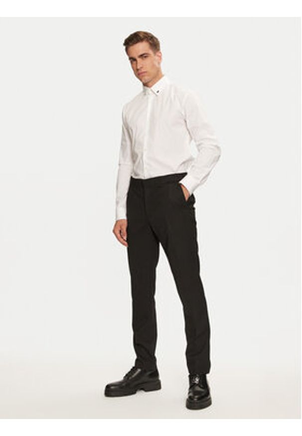 Hugo Koszula Ermo 50528474 Biały Slim Fit. Kolor: biały. Materiał: bawełna