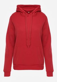 Renee - Czerwona Bluza z Kapturem Corbetes. Typ kołnierza: kaptur. Kolor: czerwony. Materiał: prążkowany, polar, tkanina, dresówka. Długość rękawa: długi rękaw. Długość: długie. Wzór: gładki, jednolity #8