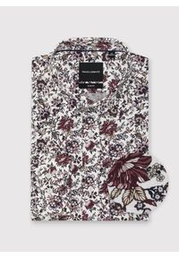 Pako Lorente - PAKO LORENTE – Biała koszula w kwiaty. Typ kołnierza: kołnierzyk klasyczny. Kolor: biały. Materiał: elastan, bawełna. Długość rękawa: długi rękaw. Długość: długie. Wzór: kwiaty. Styl: klasyczny #10