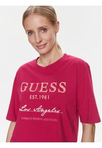Guess T-Shirt V4RI01 I3Z14 Fioletowy Boxy Fit. Kolor: fioletowy. Materiał: bawełna #5