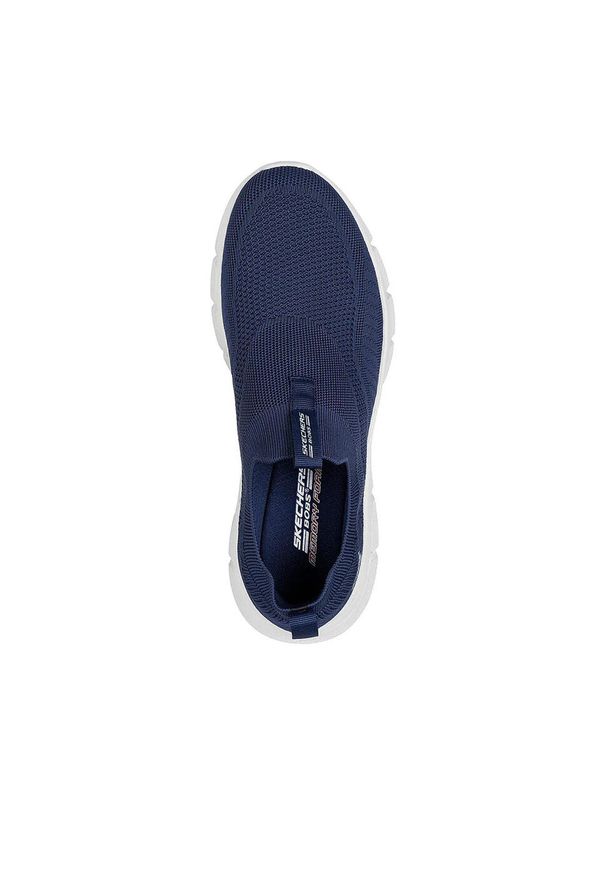 skechers - Buty do chodzenia męskie Skechers bobs b flex Frigid Edge. Zapięcie: bez zapięcia. Kolor: niebieski. Materiał: guma, materiał, tkanina, syntetyk. Szerokość cholewki: normalna. Sport: turystyka piesza
