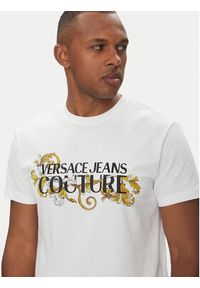 Versace Jeans Couture T-Shirt 78GAHC05 Biały Regular Fit. Kolor: biały. Materiał: bawełna #3