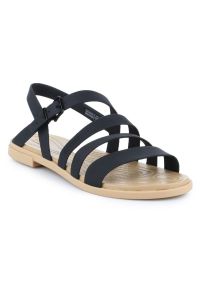 Sandały Crocs Tulum Sandal W 206107-00W czarne. Zapięcie: pasek. Kolor: czarny. Materiał: materiał, syntetyk. Sezon: lato