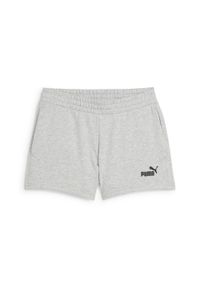 Puma - Damskie szorty z małym logo No. 1 ESS 4'' PUMA Light Gray Heather. Kolor: czarny, szary, wielokolorowy. Sport: turystyka piesza