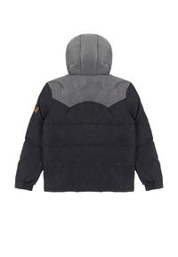 Wrangler - WRANGLER PUFFER JACKET MĘSKA KURTKA ZIMOWA Z KAPTUREM CIEPŁA BLACK W40AWU100. Typ kołnierza: kaptur. Sezon: zima