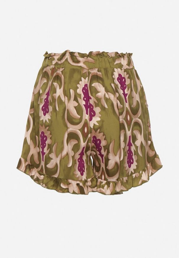 Born2be - Jasnozielone Wiskozowe Szorty z Gumką w Pasie Tiamalise. Okazja: na co dzień. Kolor: zielony. Materiał: wiskoza. Styl: casual