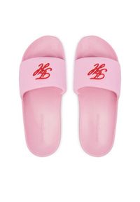 TOMMY HILFIGER - Tommy Hilfiger Klapki Th Script Pool Slide FW0FW09286 Różowy. Kolor: różowy. Materiał: materiał #6