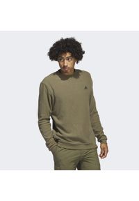 Adidas - Core Crew Sweatshirt. Kolor: zielony. Materiał: materiał