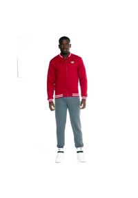 LEONE 1947 APPAREL - Męski dres lifestylowy z pełnym zamkiem. Kolor: czerwony, brązowy, wielokolorowy, szary. Materiał: dresówka. Sport: fitness