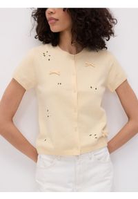 Reserved - Bluzka z wiskozą - jasnożółty. Kolor: żółty. Materiał: wiskoza #1