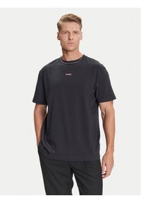 Hugo - HUGO T-Shirt Split Logo 50544185 Czarny Relaxed Fit. Kolor: czarny. Materiał: bawełna