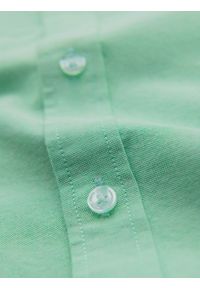 Ombre Clothing - Bawełniana pastelowa koszula męska typu oxford – miętowa V4 OM-SHOS-0183 - XXL. Kolor: miętowy. Materiał: bawełna. Wzór: ze splotem, aplikacja. Styl: klasyczny, elegancki #6