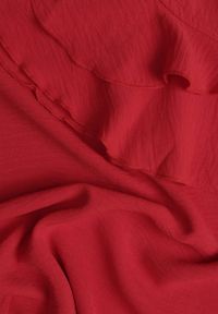 Born2be - Czerwona Trapezowa Sukienka z Krótkim Rękawem z Falbankami Wiązana Cienkim Paskiem Rissalia. Typ kołnierza: kołnierz z falbankami. Kolor: czerwony. Długość rękawa: krótki rękaw. Typ sukienki: trapezowe. Styl: klasyczny #2