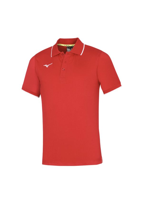 Koszulka polo dla dzieci Mizuno. Typ kołnierza: polo. Kolor: czerwony, wielokolorowy, biały