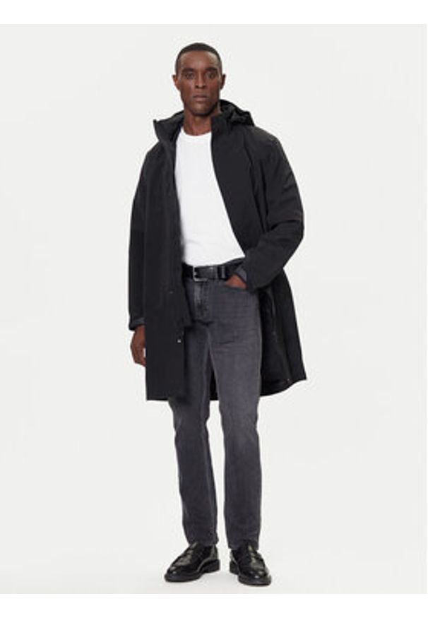 Calvin Klein Płaszcz przejściowy LV04LD518G Czarny Regular Fit. Kolor: czarny. Materiał: syntetyk