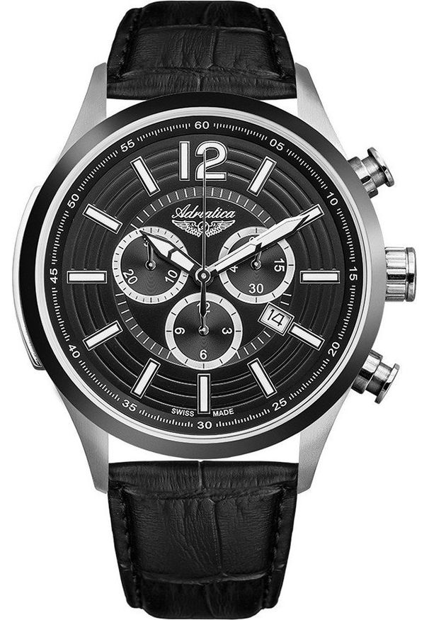 Zegarek Adriatica Zegarek męski Adriatica A8188.Y254CH czarny. Kolor: czarny