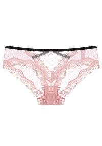 Intica - Figi koronkowe z wycięciem eleganckie i przewiewne Lubnah. Kolor: różowy. Materiał: koronka #1