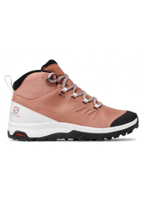 salomon - Buty damskie Salomon Outsnap Cswp W trekkingowe. Kolor: brązowy. Styl: sportowy