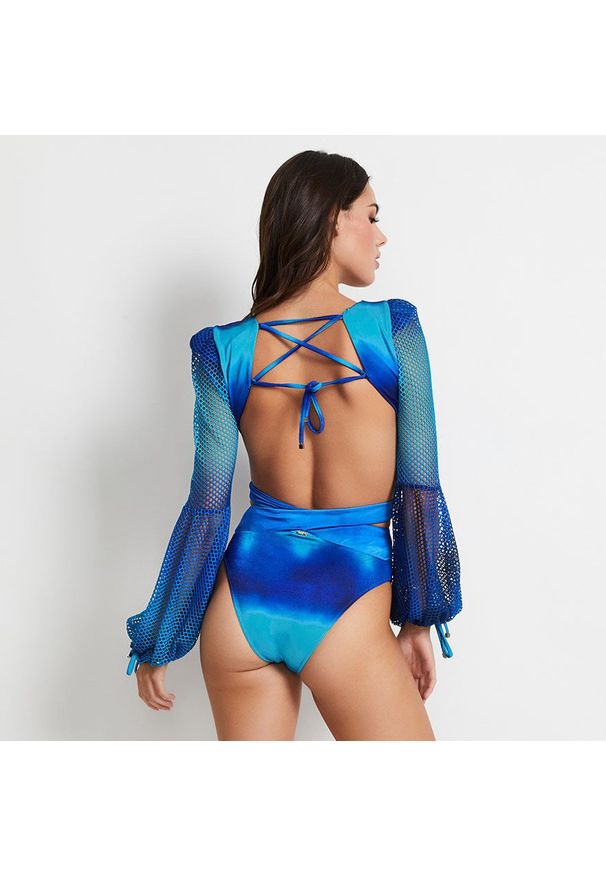 Intica - Strój kąpielowy z długim rękawem UV szybkoschnący na plażę Stina. Kolor: czerwony. Materiał: materiał, skóra. Długość: długie