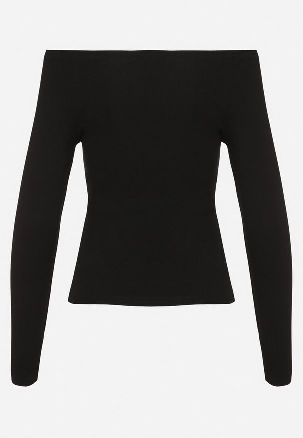 Born2be - Czarna Bawełniana Bluzka z Otworem na Kciuk Terwiwi. Kolor: czarny. Materiał: bawełna. Długość rękawa: długi rękaw. Długość: długie