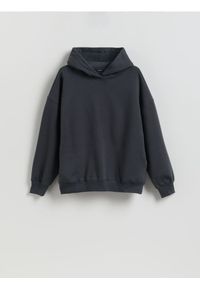 Reserved - Bluza z nadrukiem na plecach - ciemnoszary. Kolor: szary. Materiał: dzianina, bawełna. Wzór: nadruk #1