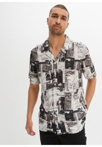 bonprix - Koszula z krótkim rękawem, z wiskozy. Kolor: biały. Materiał: wiskoza. Długość rękawa: krótki rękaw. Długość: krótkie #1