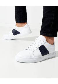Baldinini - BALDININI - Białe sneakersy z plecionką. Zapięcie: sznurówki. Kolor: biały. Wzór: gładki