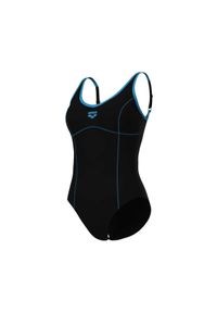 Damski kostium kąpielowy 1-częściowy Arena Tania Clip. Kolor: czarny, niebieski, wielokolorowy. Materiał: tkanina