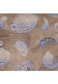 Mucha Męska w Zestawie z Poszetką - Alties - Beż, Duże Paisley. Kolor: beżowy, wielokolorowy, brązowy. Wzór: paisley. Styl: elegancki, sportowy #2