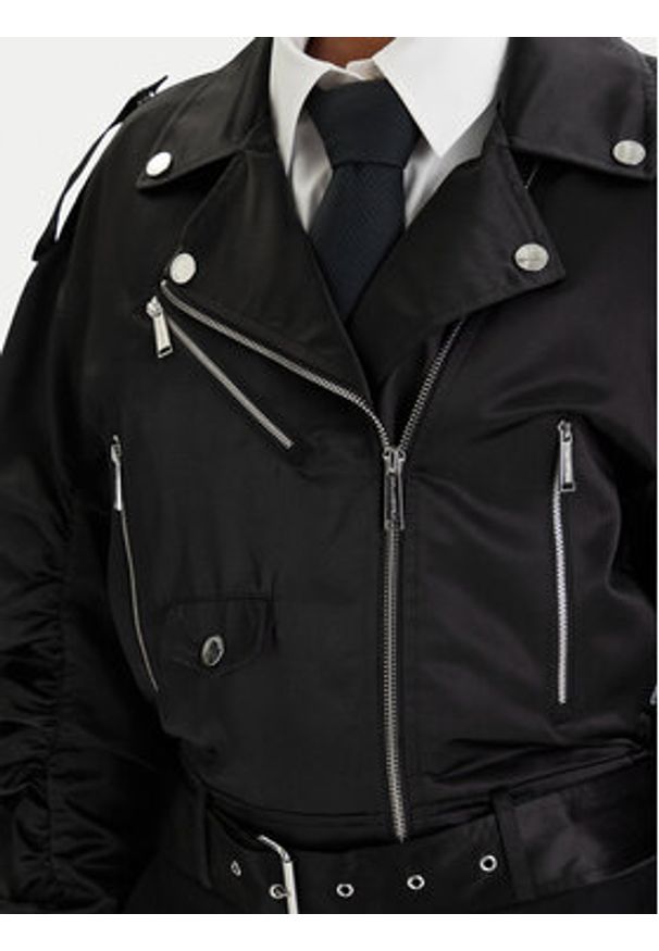 Karl Lagerfeld - KARL LAGERFELD Kurtka bomber B1W14002 Czarny Relaxed Fit. Typ kołnierza: dekolt w karo. Kolor: czarny. Materiał: syntetyk