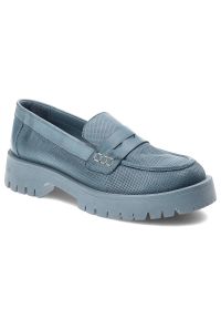 Niebieskie Mokasyny Venezia Wygodne Skórzane Buty. Kolor: niebieski. Materiał: skóra. Szerokość cholewki: normalna. Styl: elegancki #1
