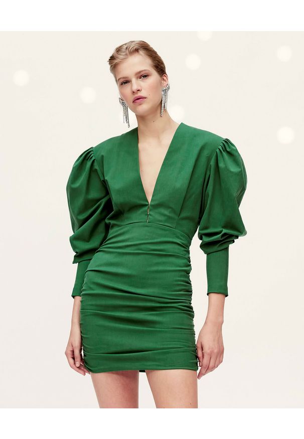 ISABEL MARANT - Zielona sukienka mini Stella. Kolor: zielony. Materiał: materiał. Długość: mini