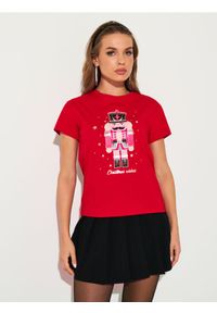 Sinsay - Koszulka z motywem świątecznym - czerwony. Kolor: czerwony. Styl: wizytowy