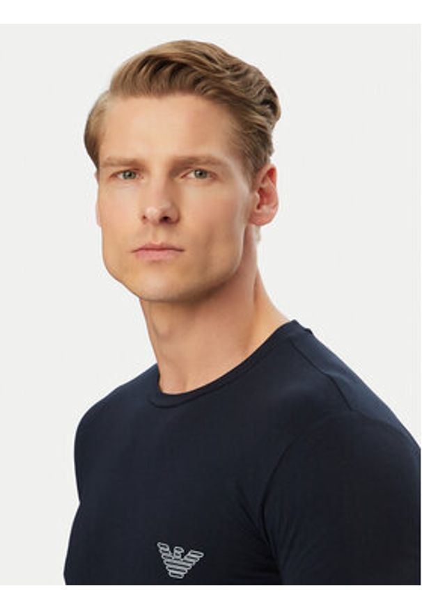 Emporio Armani Underwear T-Shirt EM000375 AF18890 UB102 Niebieski Slim Fit. Kolor: niebieski. Materiał: bawełna