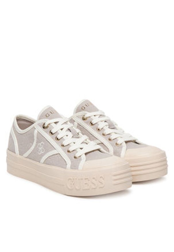 Guess Trampki FLPISS FAL12 Beżowy. Kolor: beżowy. Materiał: materiał