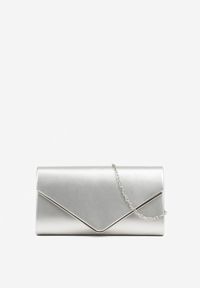 Renee - Srebrna Elegancka Torebka Kopertówka z Łańcuszkiem Pasenela. Kolor: srebrny. Styl: elegancki