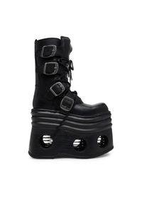 Botki NEW ROCK. Kolor: czarny. Styl: rockowy