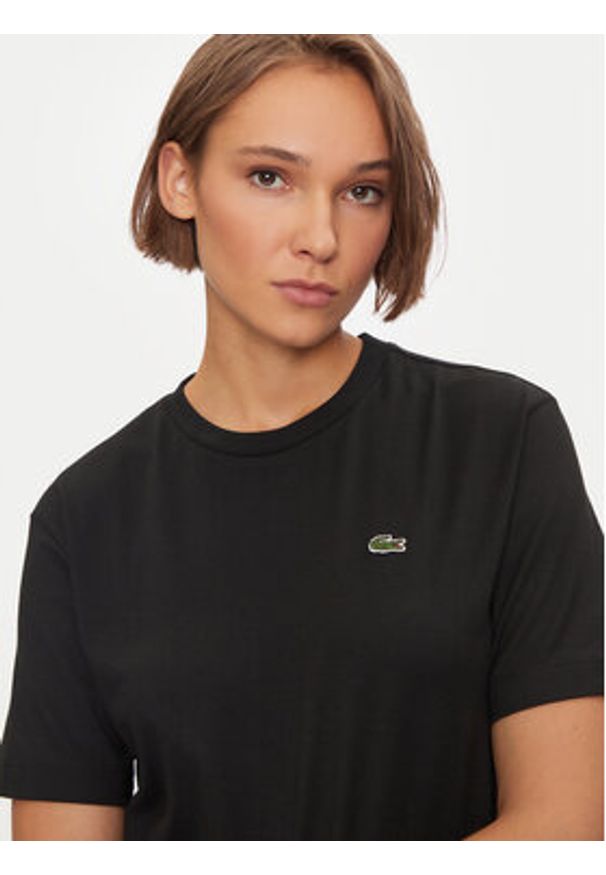 Lacoste T-Shirt TF7215 Czarny Loose Fit. Kolor: czarny. Materiał: bawełna