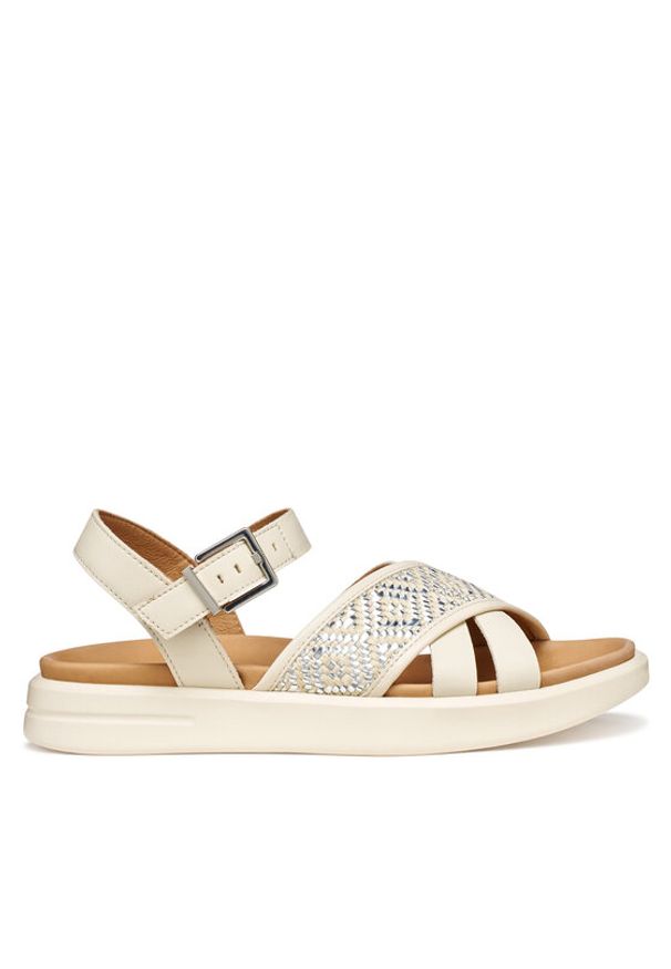 Geox Sandały D Xand 2S D65PAB 09B11 C1122 Écru. Materiał: skóra