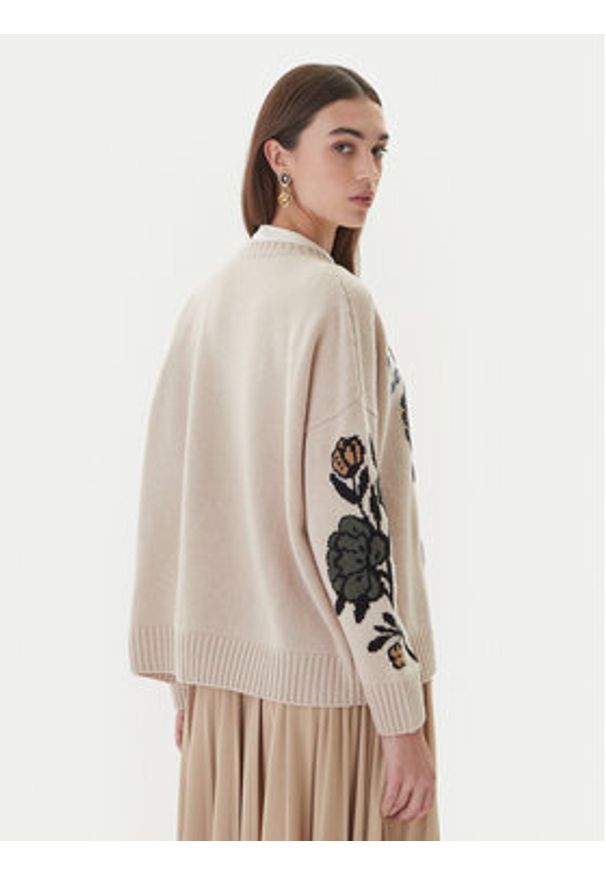 Weekend Max Mara Sweter Pavidi 2525366262 Écru Oversize. Materiał: wełna