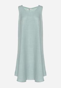 Born2be - Jasnozielona Rozkloszowana Klasyczna Sukienka Lunetira. Okazja: na co dzień, na spacer. Kolor: zielony. Materiał: jeans. Typ sukienki: proste. Styl: klasyczny #6