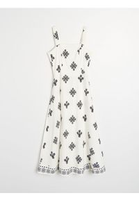 Sinsay - Rozkloszowana wzorzysta sukienka midi na ramiączkach - wielobarwny. Długość rękawa: na ramiączkach. Długość: midi #1