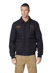 Aeronautica Militare - AERONAUTICA MILITARE Czarna męska kurtka Quilted Ripstop Pilot. Kolor: czarny. Materiał: syntetyk. Styl: elegancki #5