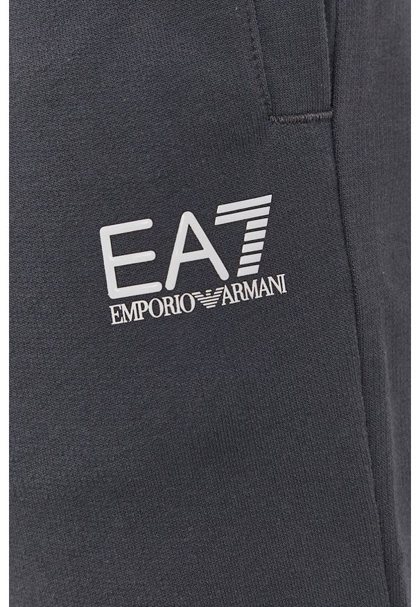 EA7 Emporio Armani Spodnie męskie kolor szary gładkie. Kolor: szary. Wzór: gładki