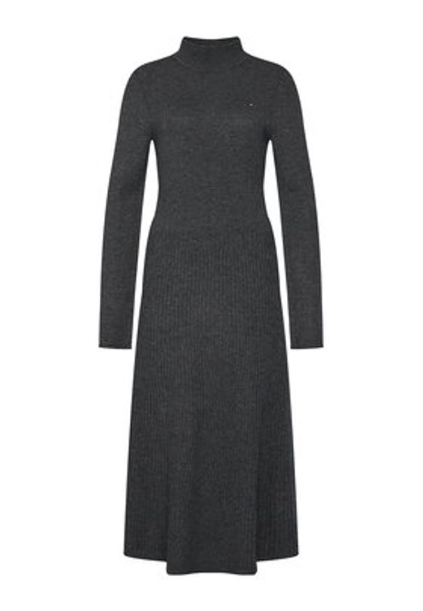 TOMMY HILFIGER - Tommy Hilfiger Sukienka codzienna WW0WW47303 Szary Regular Fit. Okazja: na co dzień. Kolor: szary. Materiał: wełna. Typ sukienki: proste. Styl: casual