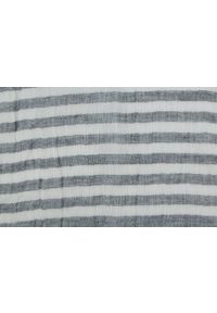 V. Fraas - Lekki (Przejściowy) Szalik Lniano-Bawełniany - Fraas - Popielaty w Prążek. Kolor: szary. Materiał: len, bawełna. Wzór: prążki, paski. Sezon: lato. Styl: elegancki, klasyczny #4