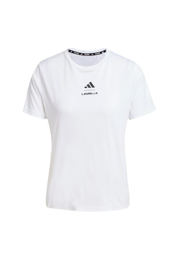 Adidas - Koszulka Les Mills Graphic. Kolor: biały. Technologia: ClimaCool (Adidas). Sport: fitness