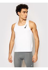 Nike Koszulka techniczna Aeroswift Singlet CJ7835 Biały Slim Fit. Kolor: biały. Materiał: syntetyk